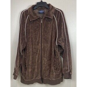 VINTAGE TRUST USA MEN'S TRACK JACKET FULL ZIP BROWN SIZE LARGE